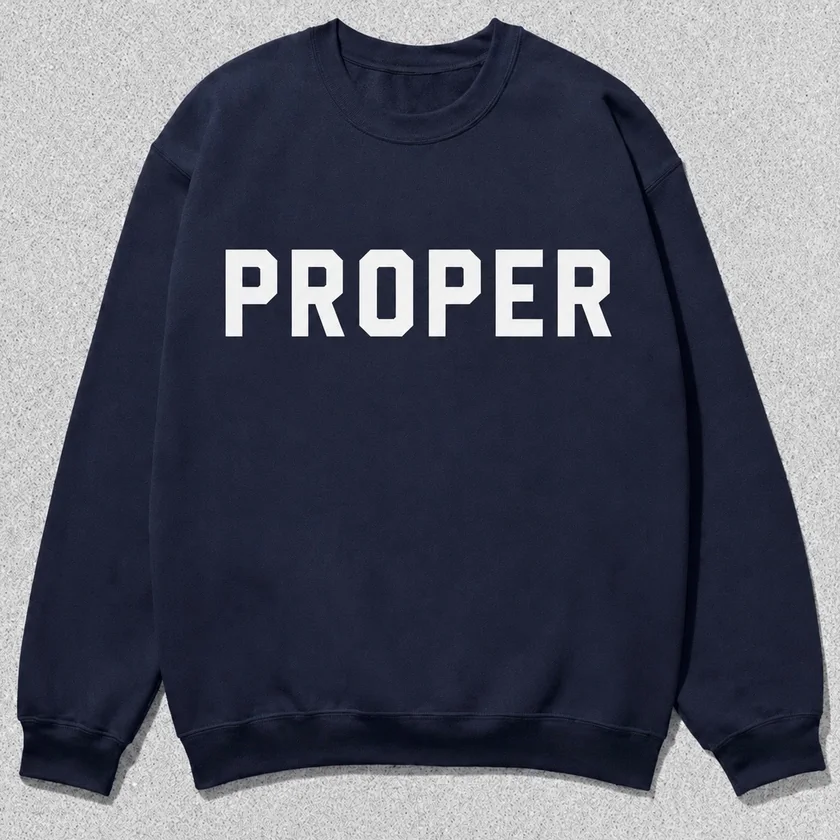 The Proper Crewneck in navy — front