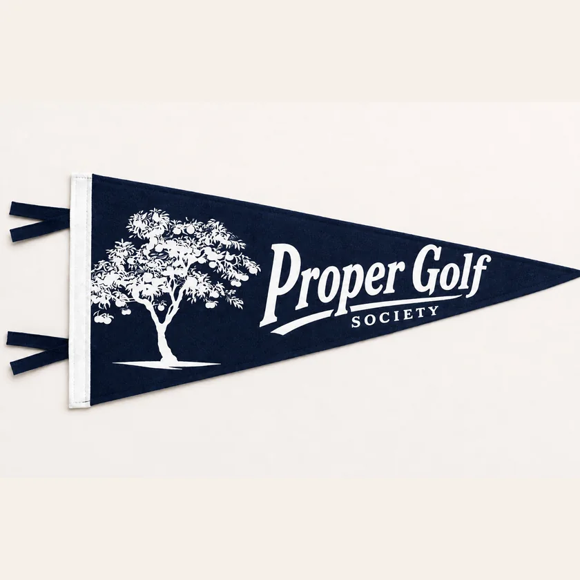 The Proper Golf Society pennant in navy felt