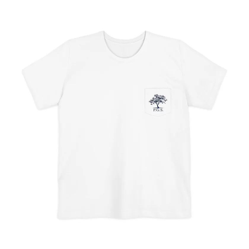 The DL3 pocket tee — P.G.S. tree on the left chest pocket