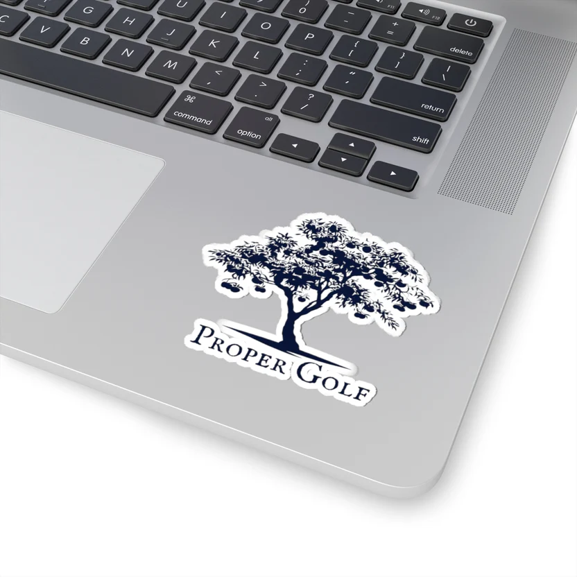 Proper Golf Tree Sticker applied to a laptop